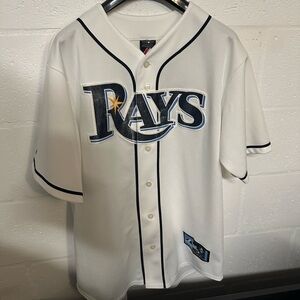 Tampa Bay Rays Jersey Mens Medium White MLB Baseball Majestic Iwamura #1